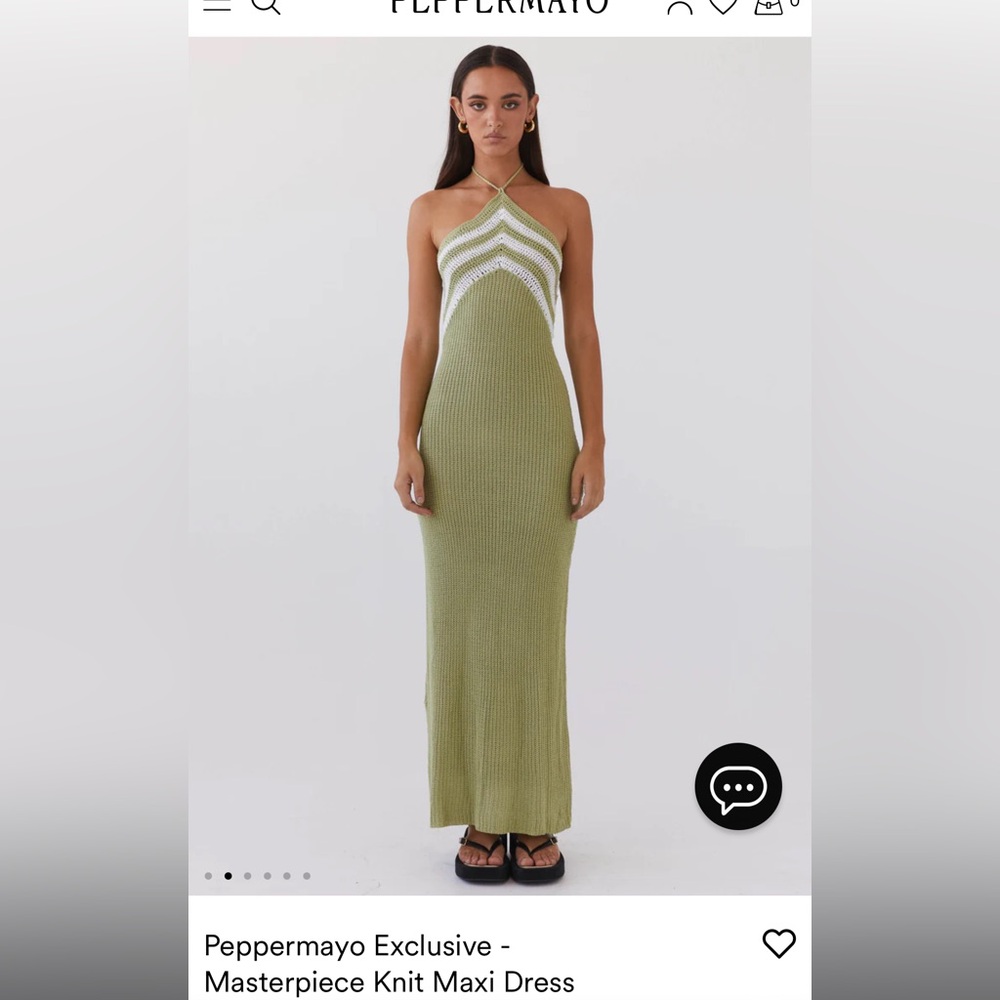 Green knit maxi dress